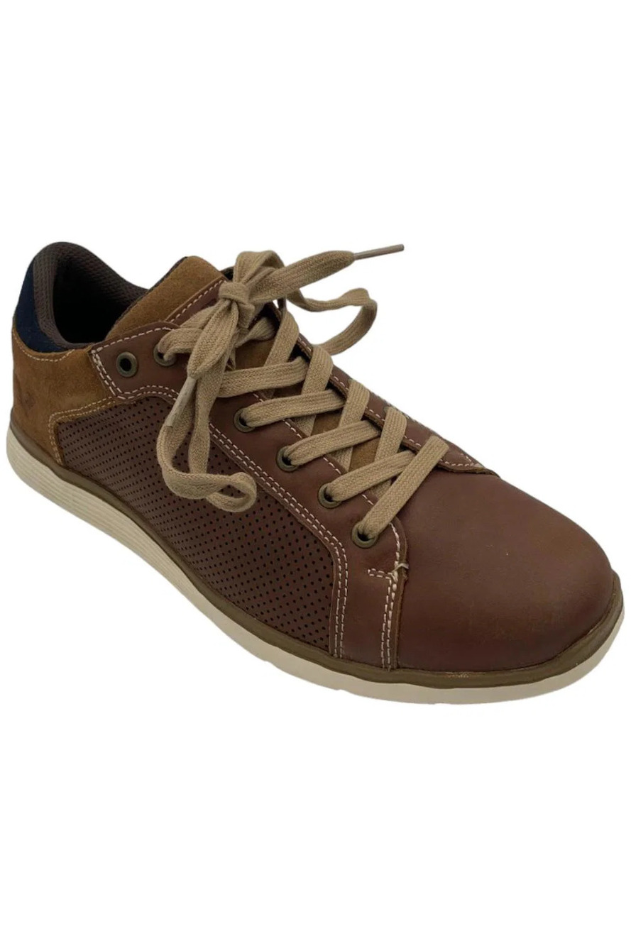 Territory Men's Ramble Casual Leather Sneaker Brown - Medium